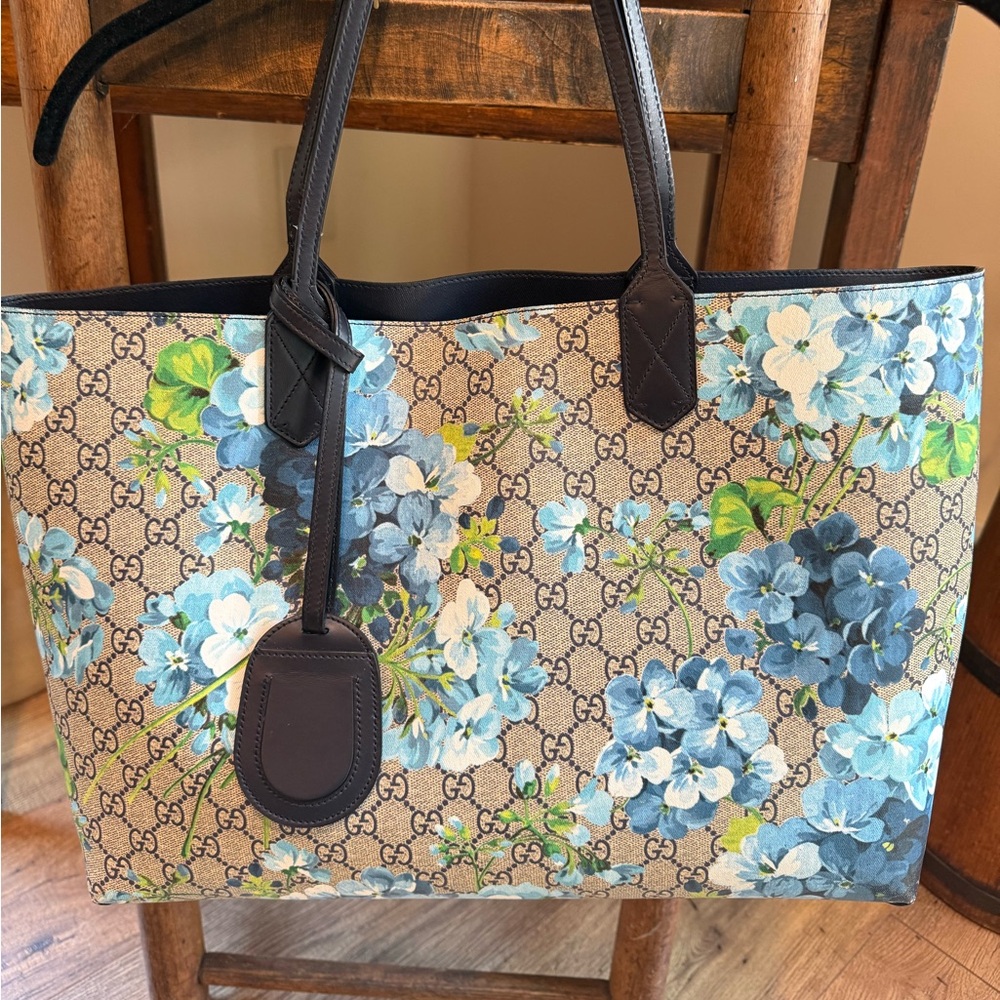 Gucci Bloom Floral Blue Tote Bag
